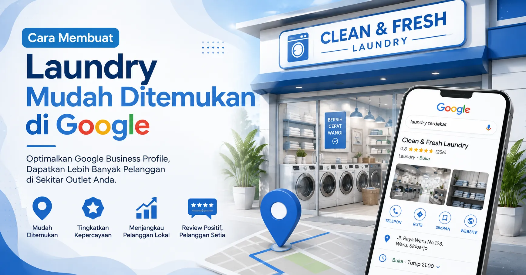 Cara Membuat Laundry Mudah Ditemukan di Google